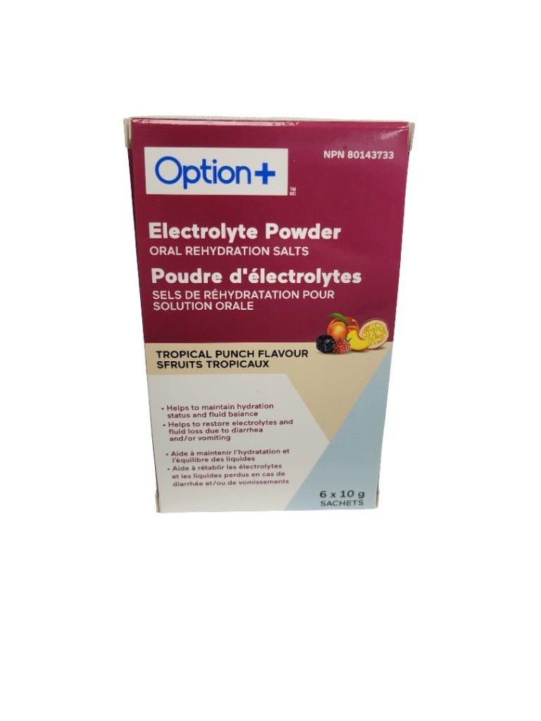 OPTION+ PD ELECTROLYTE TROPICAL PUNCH 6X10G