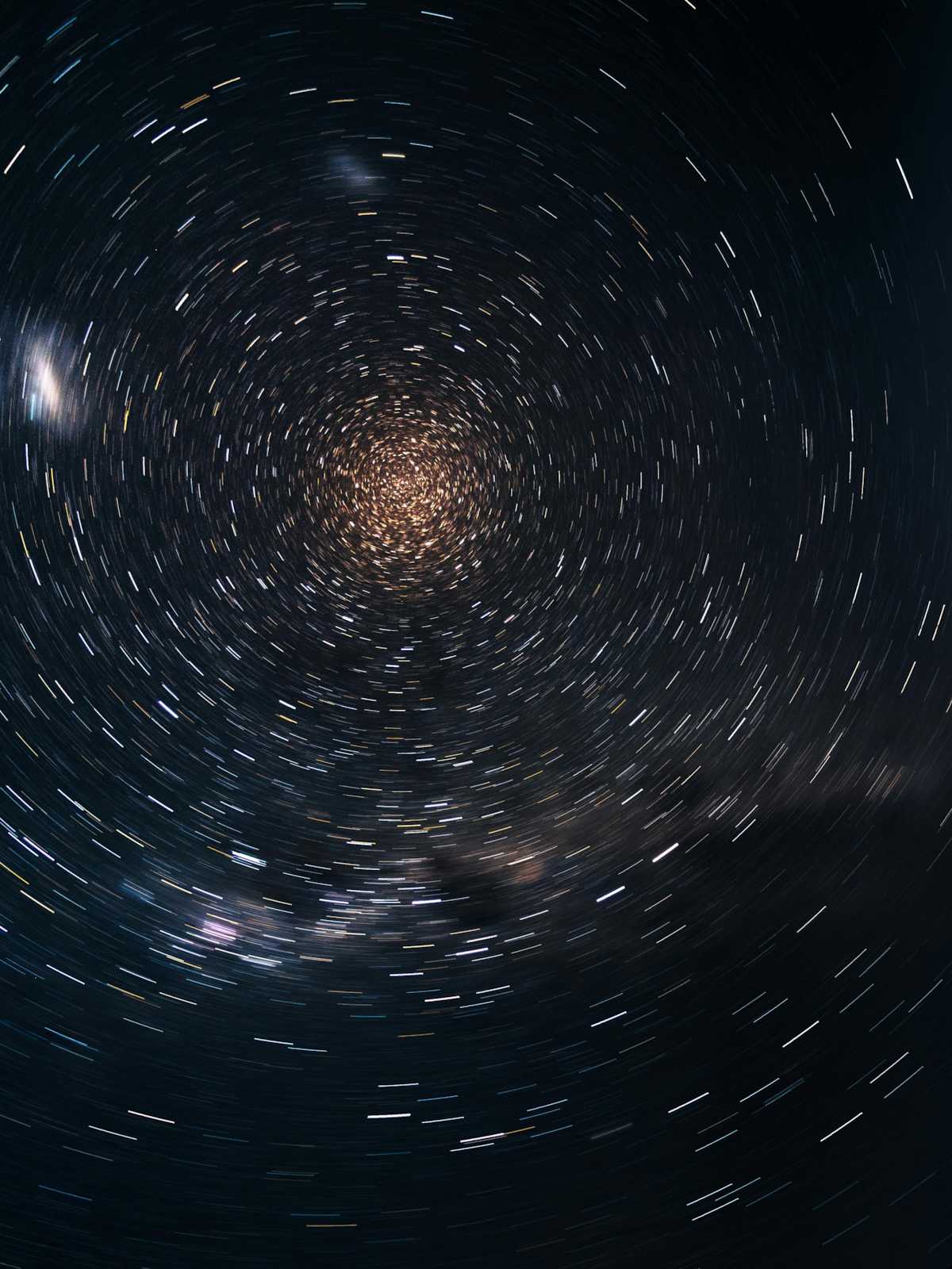 a photo of star trails in the southern skies